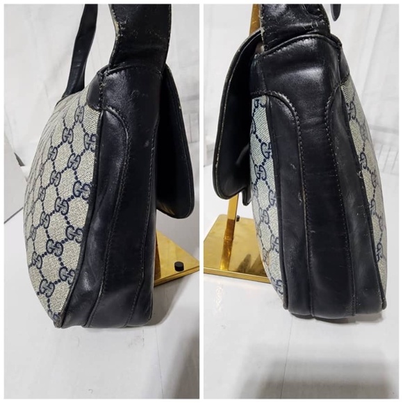 Gucci Black and Cream Monogram Shoulder Bag - Picture 5 of 16